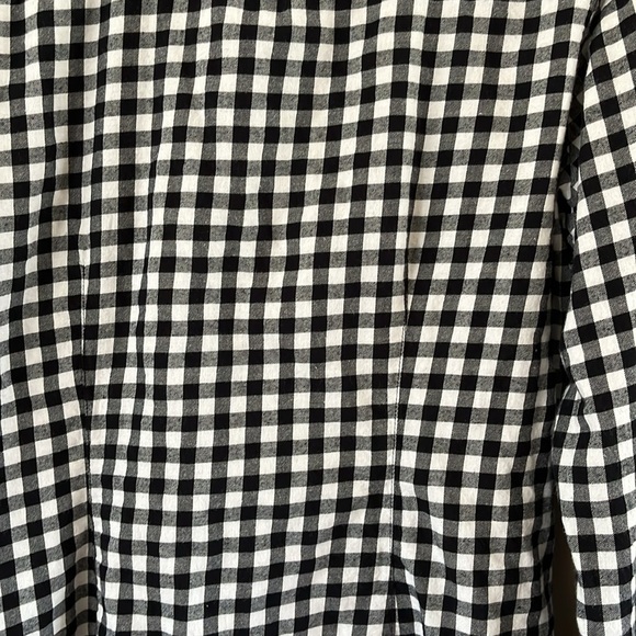 Woolwich Black-and-White Plaid Button-Down Top Size Medium Long Sleeves - Picture 7 of 16